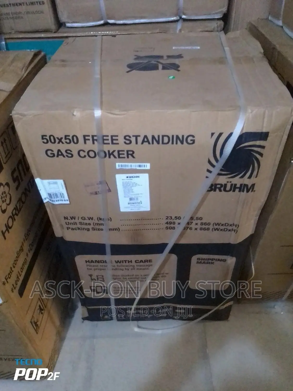 Bruhm Standing Gas Cooker With Oven