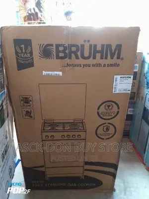 Bruhm Standing Gas Cooker With Oven
