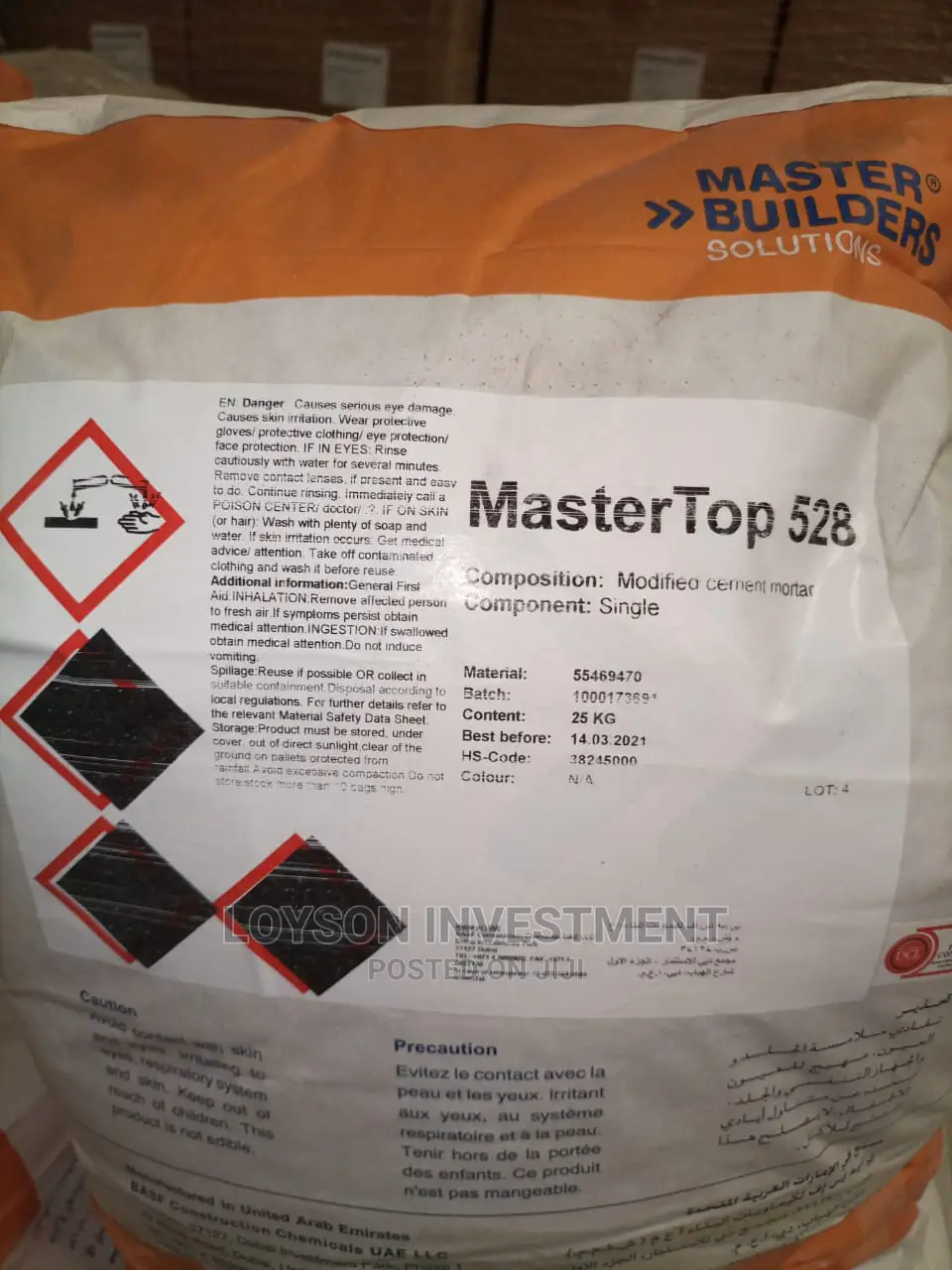 Mastertop 528, Modified Cement Motar.