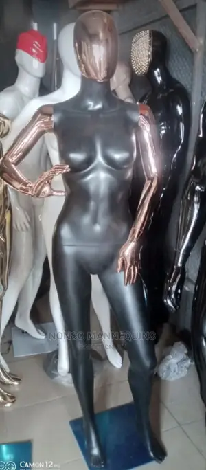 Matt Black and Rose Gold Body Faceless Female MANNEQUIN