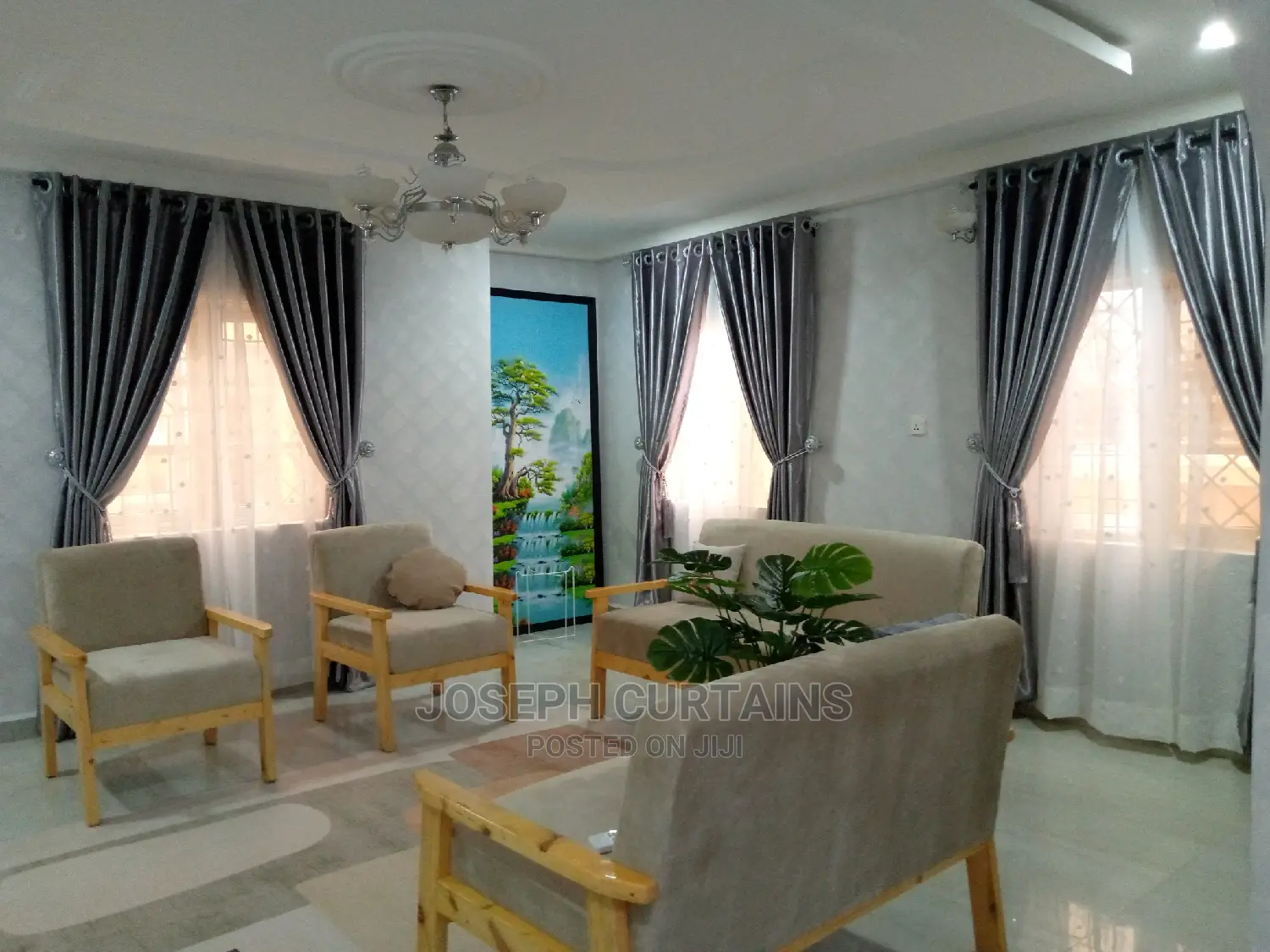 Plain Grey Quality Curtain
