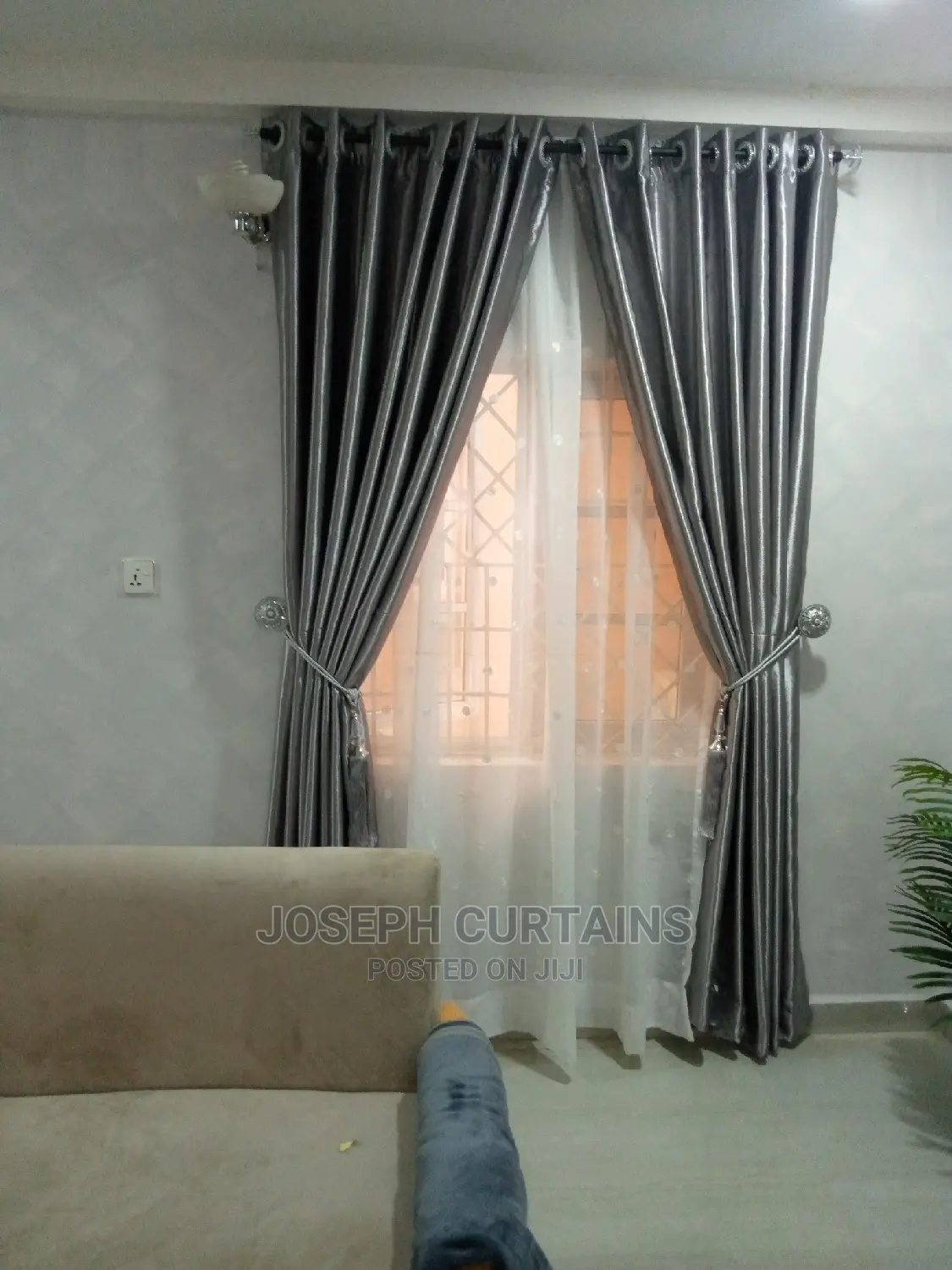 Plain Grey Quality Curtain