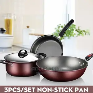 Slow Cookers Non-Stick 3 Pieces Wok Saucepan