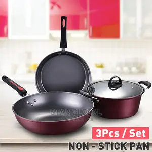 Slow Cookers Non-Stick 3 Pieces Wok Saucepan
