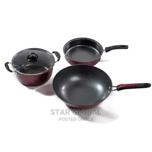 Slow Cookers Non-Stick 3 Pieces Wok Saucepan