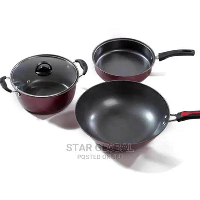 Slow Cookers Non-Stick 3 Pieces Wok Saucepan