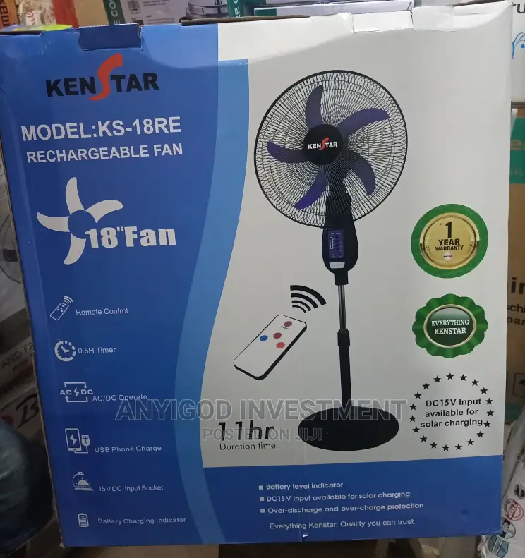 Kenstar Rechargeable Standing Fan 18" in Lagos Island (Eko) Home