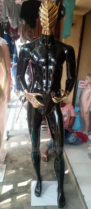 Gold Head and Glossy Black Male Body Full MANNEQUIN