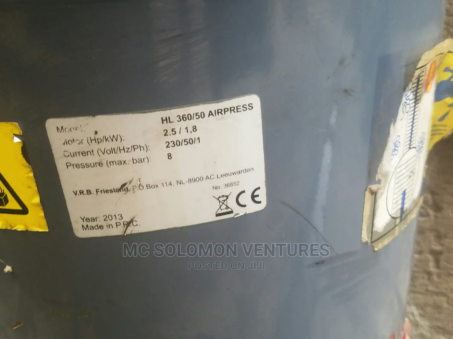 2hp Air Compressor Standing Tank 50litre