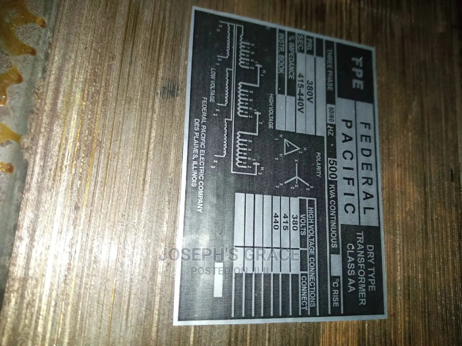 500kva Step Up Transformer (Dry Cell)