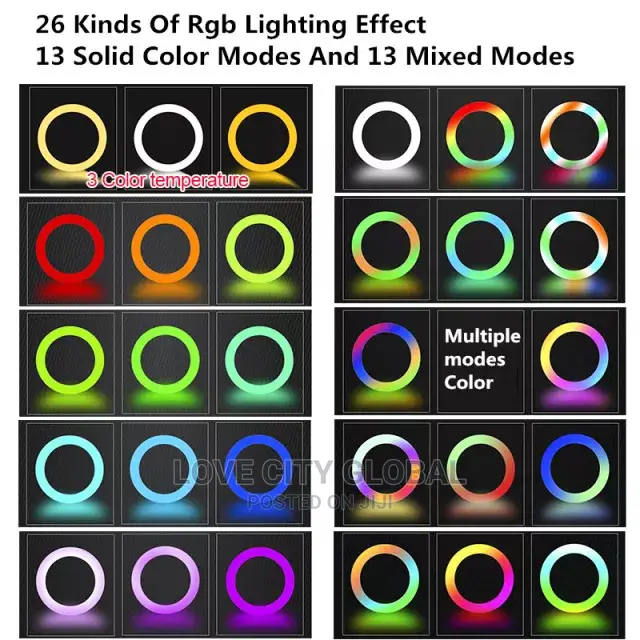 10" RGB Ringlight Stand, Remote, Bluetooth Shuttle Selfie