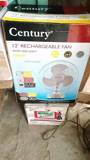 Century Rechargeable Fan With Led Light 12inches