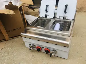 Double Deep Fryers (GAS) Table Top Fryers With Drainage Taps