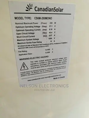 Canadian Solar Panel 250watt Black Face