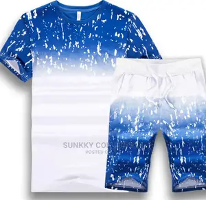 Stylish Men's Short Sleeve Casual Suit Two Piece Set