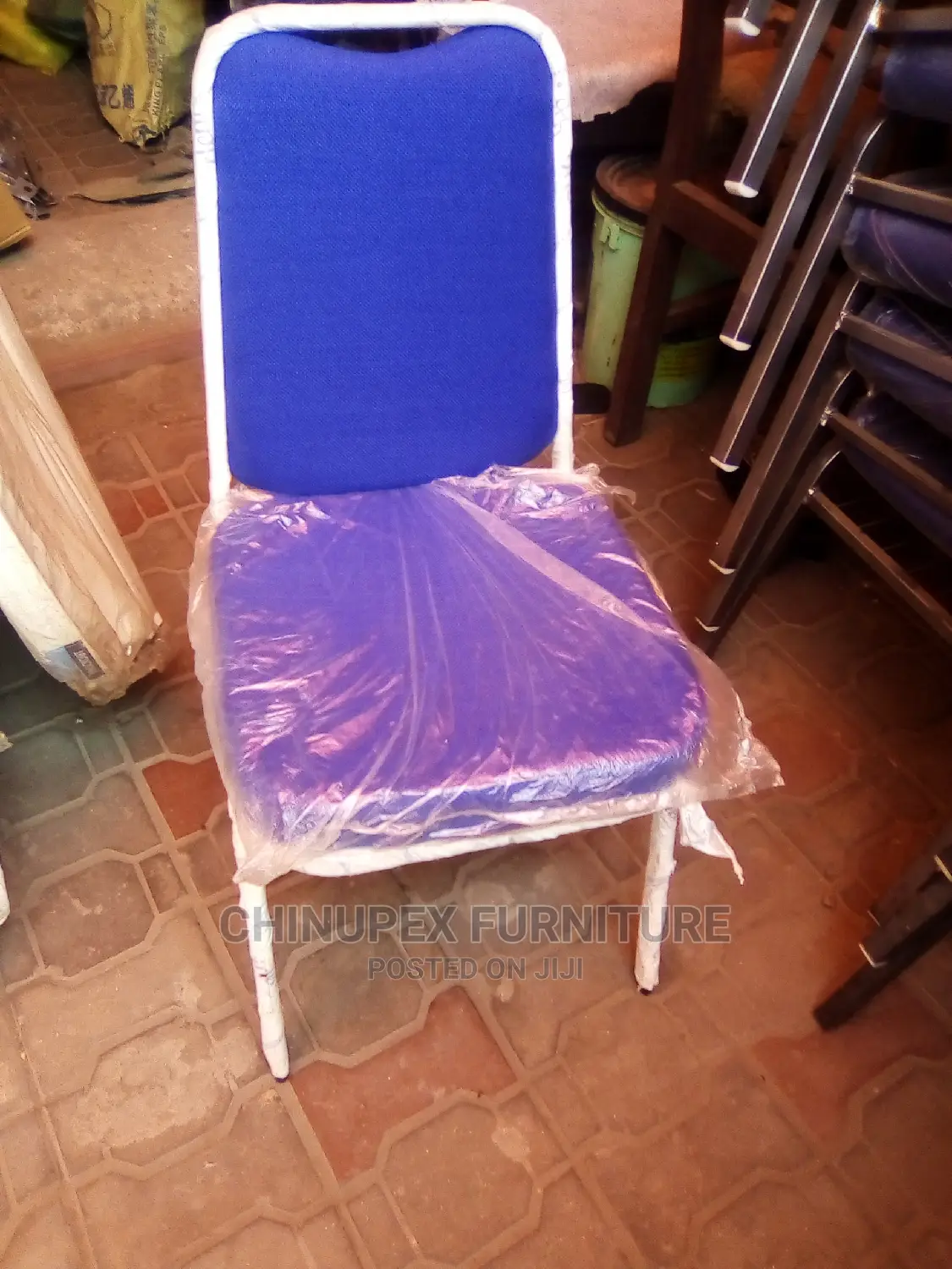 Stainless Steel Blue Chair