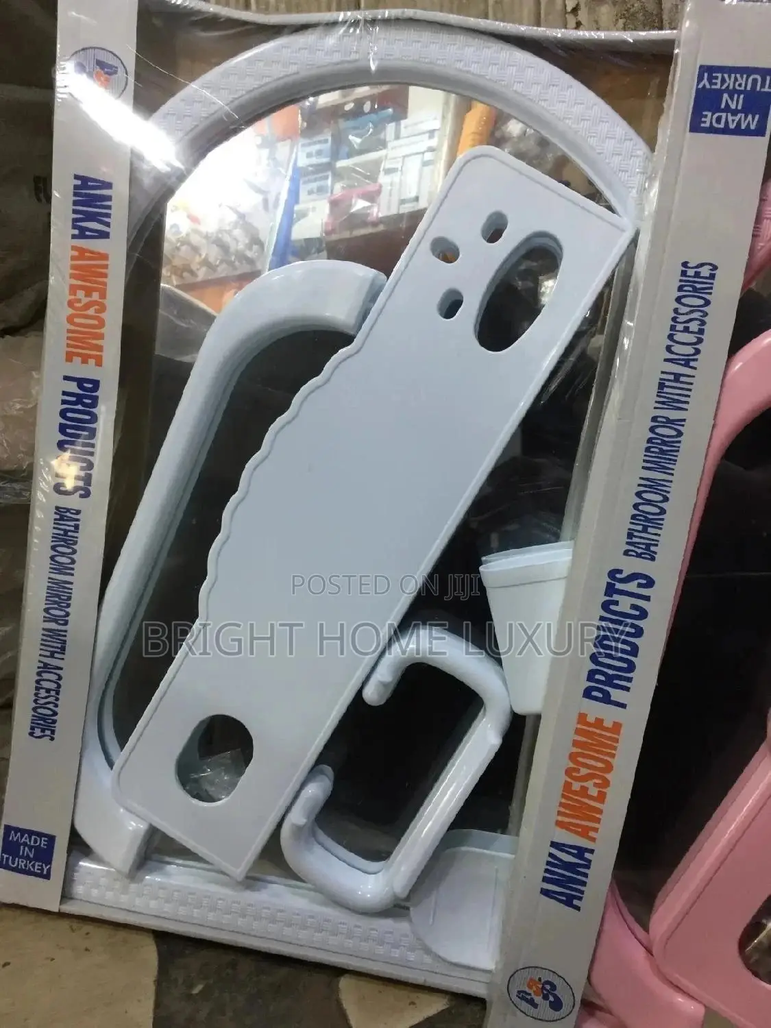 Bathroom Mirror With Bathroom Accessories (White)