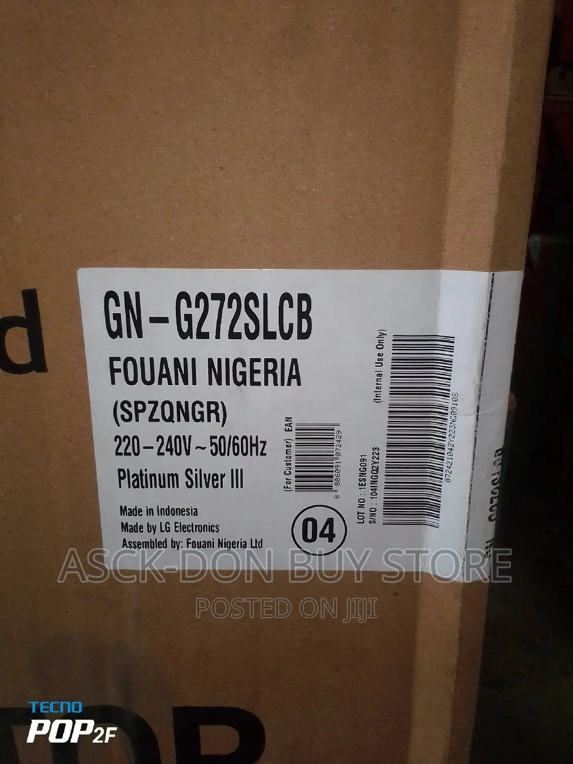 272liters LG Inverter Refrigerator