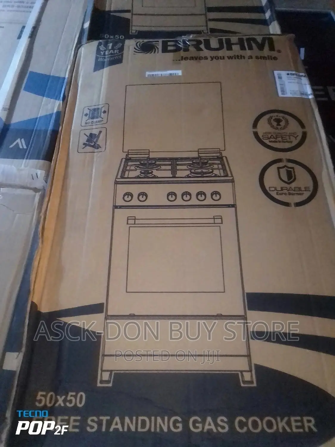 Bruhm Standing Gas Cooker With Oven