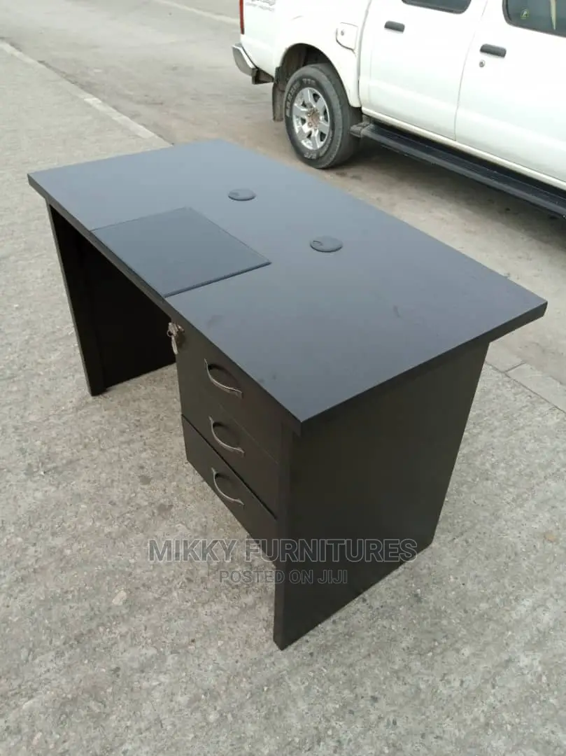 Executive Office Table With Leather Laptop Pad Drawers.
