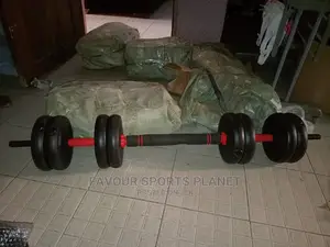 4 in 1 50kg Barbell, Dumbbell, Kettle Bell and Push Up Set