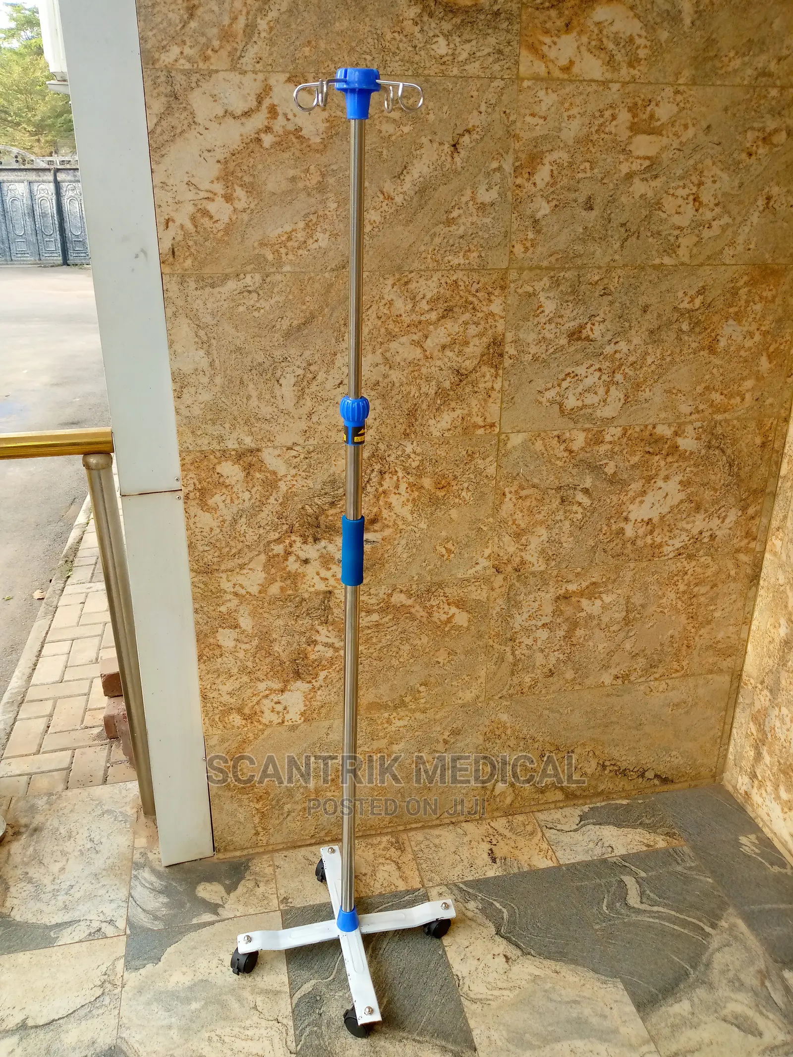 Drip Stand 4 Leg Infusion Pole Mobile