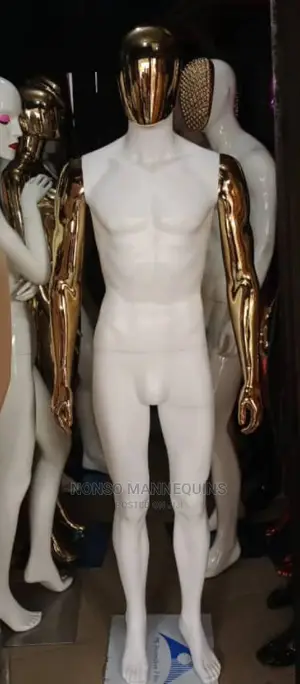 Aryrlic Glossy Body Male Gold and White MANNEQUIN
