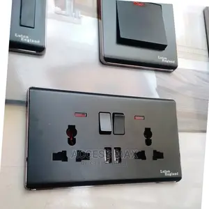 13amps Double Socket With USB Charger (Black Colours