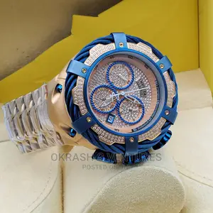 Invicta Chronograph Ice Head Gold Chain Watch