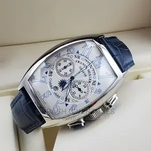 Franck Muller Chronograph Silver Leather Strap Watch