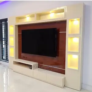 Luxury Wooden TV Console / Stand With LED Lights.