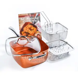 Square Copper 4sets Non-Stick Frying Pan Colander