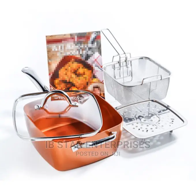 Square Copper 4sets Non-Stick Frying Pan Colander