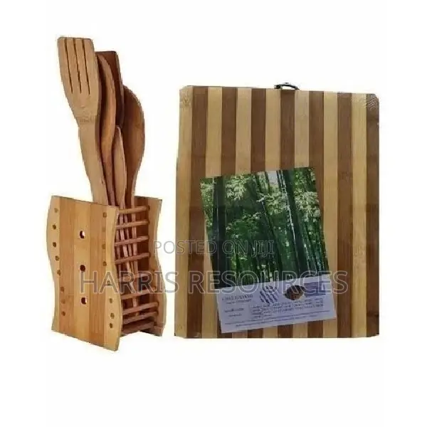 Bamboo Chopping Board and Spoon Set
