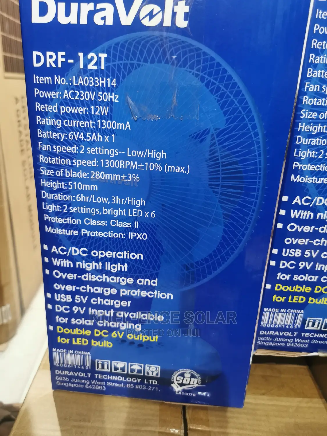 12 Inches AC-DC Rechargeable Table Fan