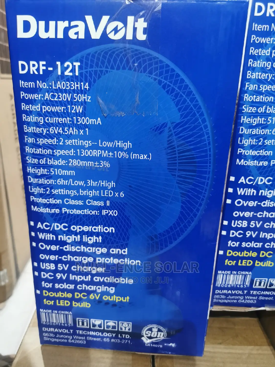 12 Inches AC-DC Rechargeable Table Fan