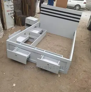Quality Wooden Bedframe With 4 Bottom Side Drawers.