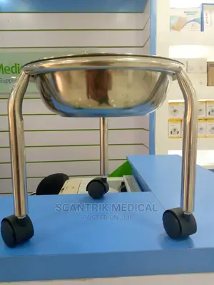 Two Castor Stainless Steel Medical Surgical Kick Buckets