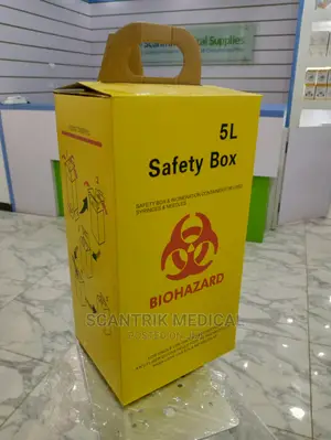 Cardboard Yellow Sharps Disposal Safety Box