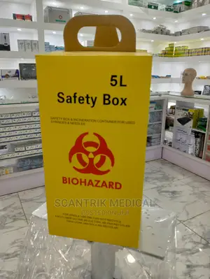 Safety Box for Disposal of Used Syringes, Needles and Sharps