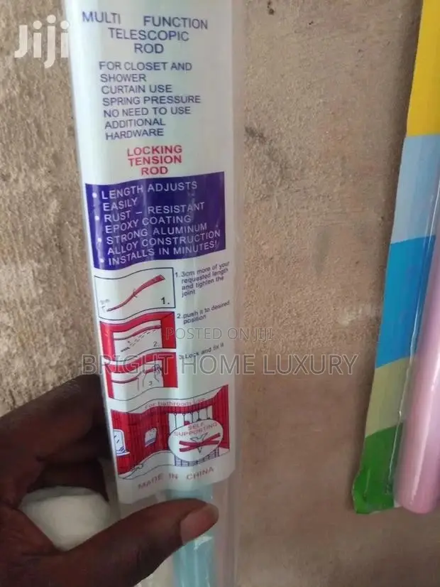 Adjustable Shower Curtain Pole - Curtain Not Included