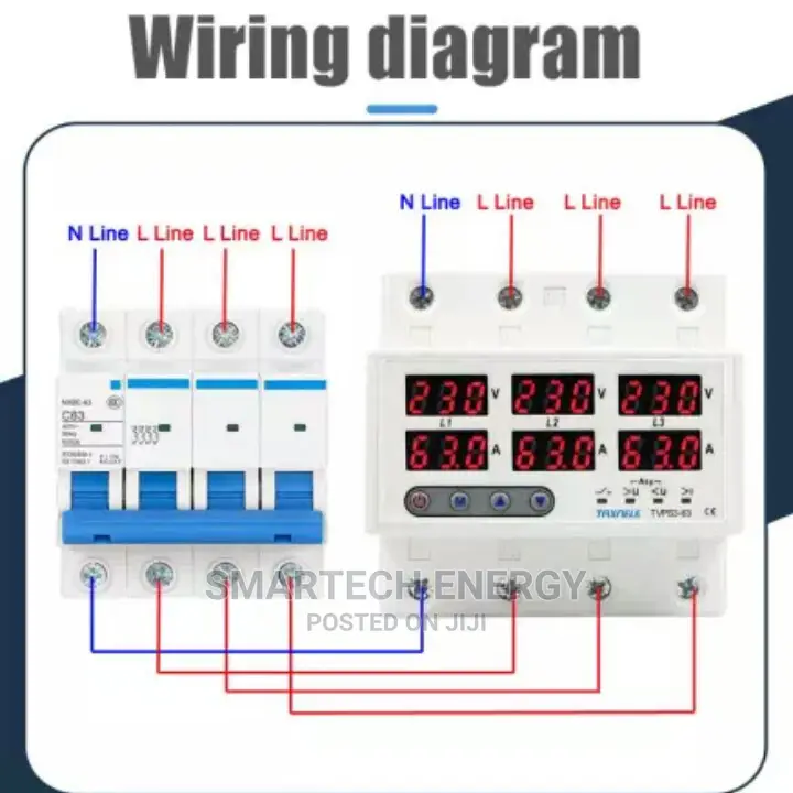 3 Phase Digital Adjustable Voltage and Current Protector.