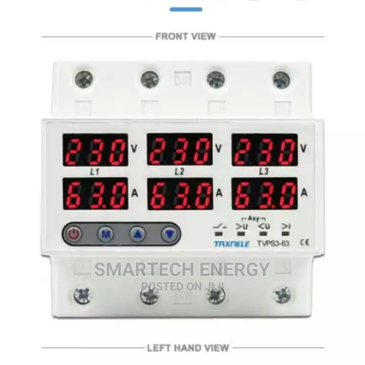 3 Phase Digital Adjustable Voltage and Current Protector.