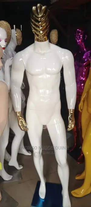 Fibre Male White And Rose Gold Body Mannequin
