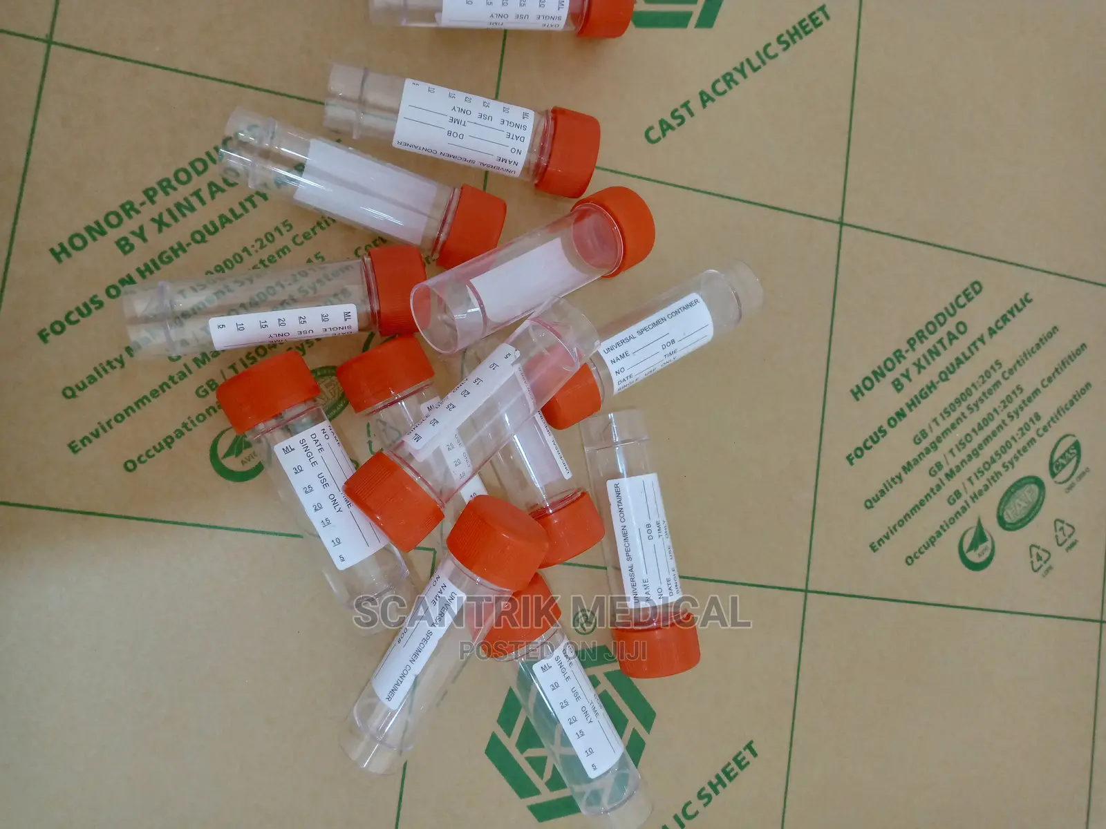 Universal Containers Sterile Cap Printed Label 30ml