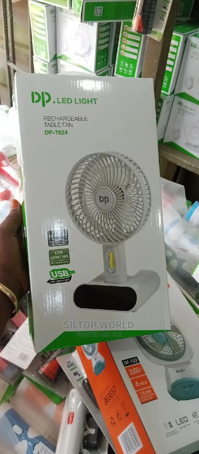 Rechargeable Fan With Led Light