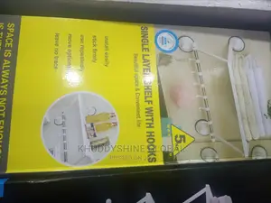 Single Layer Shelf With Hooks
