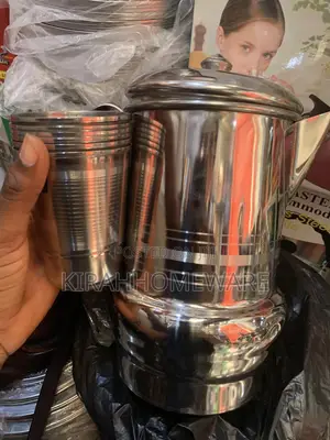 Stainless Tea Jug With 6pcs Cups