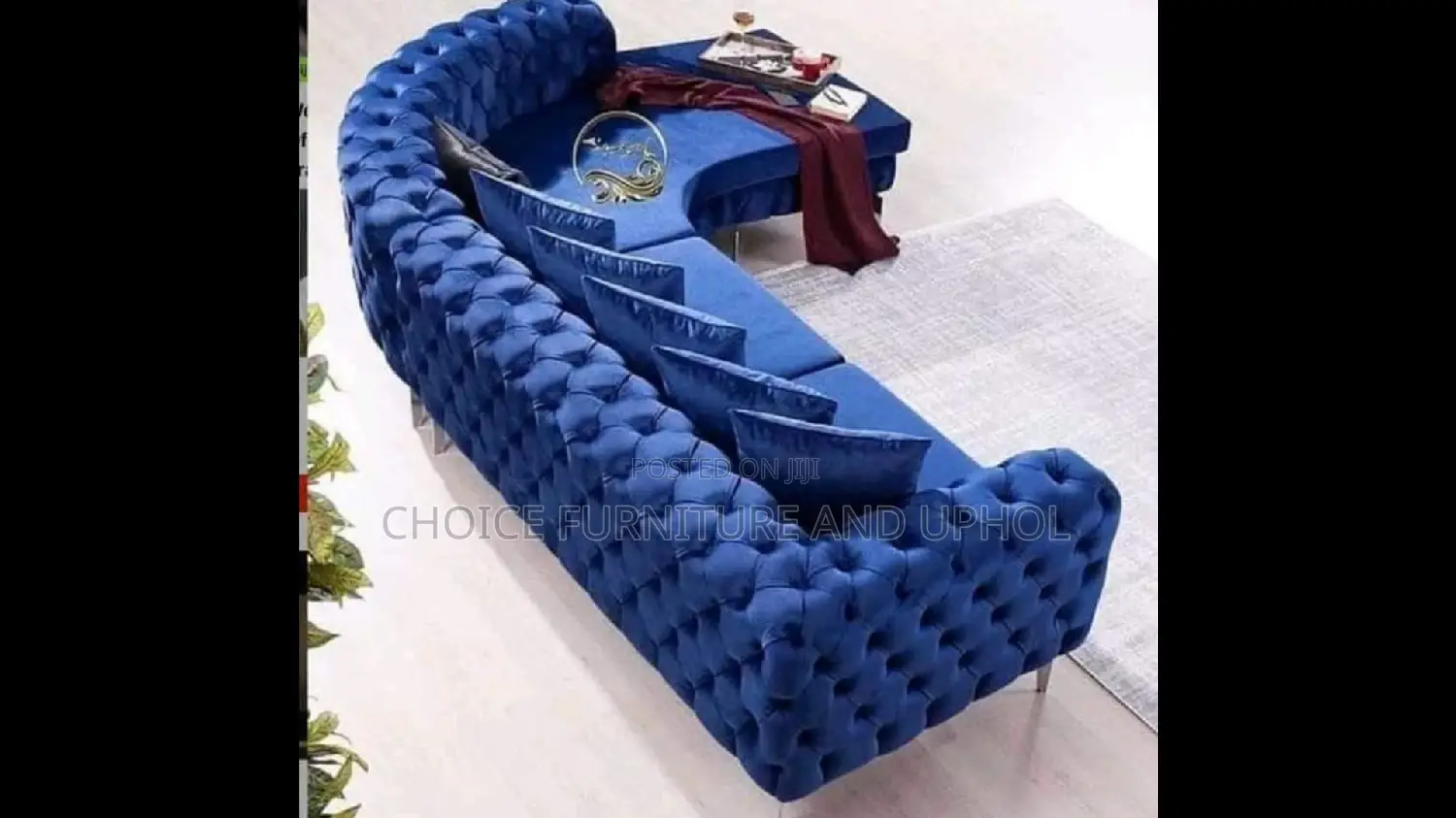 Sofa Chair L Shape Blue