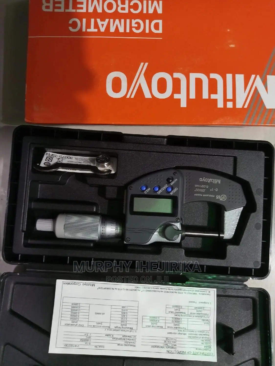 Mitutoyo Digimatic Micrometer, Range: 0-1"/0-25.4 Mm,Ip65
